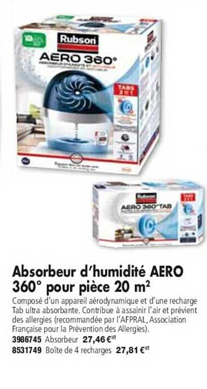 Absorbeur D'humidité Aero 360° Pour Pièce 20 M2 Rubson