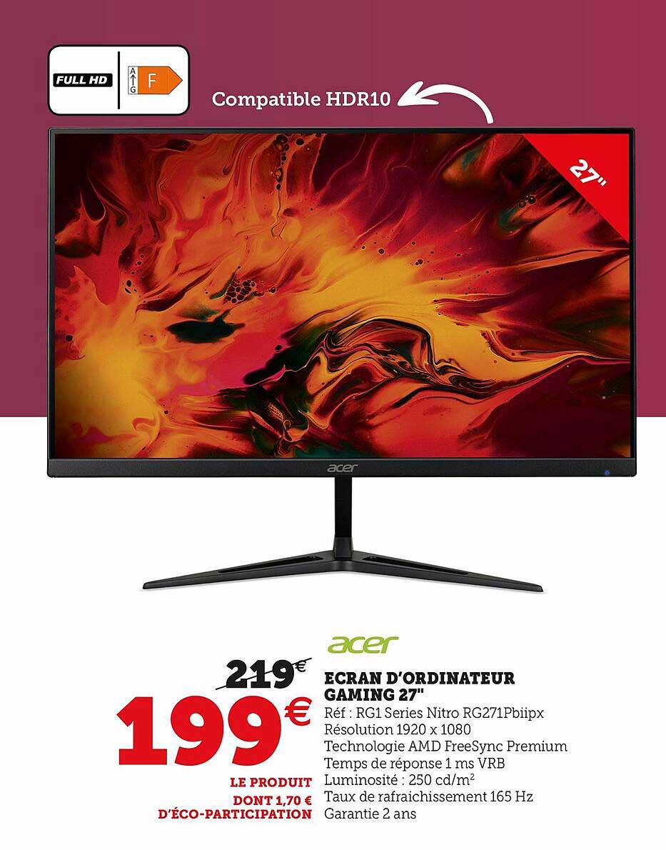 acer écran d'ordinateur gaming 27"