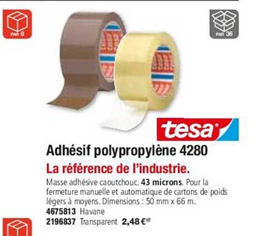 adhésif polypropylène 4280 la référence de l'industrie
