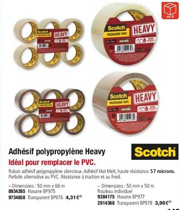 adhésif polypropylène heavy idéal pour remplacer le pvc scotch