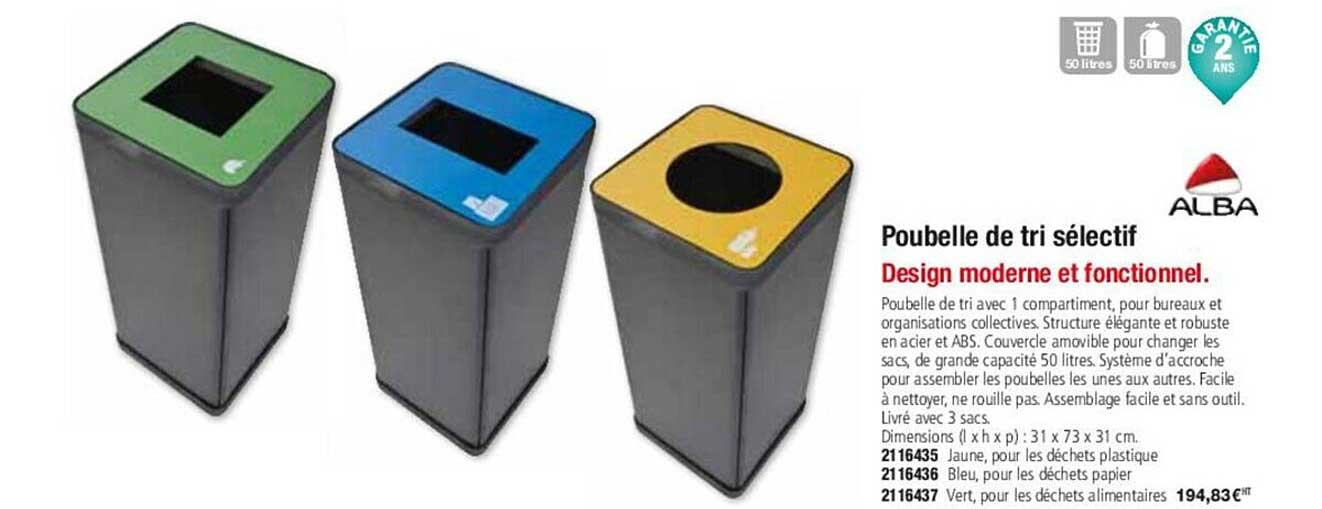 alba poubelle de tri sélectif