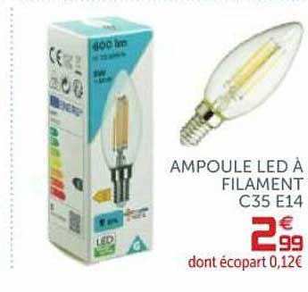 ampoule led à filament c35 e14