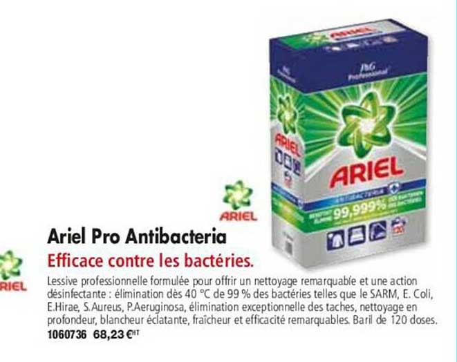 ariel pro antibacteria  efficace contre les bactéries