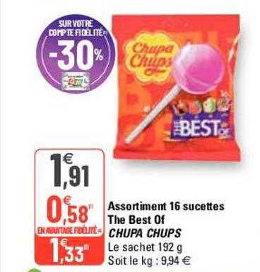 assortiment 16 sucettes the best of chupa chups