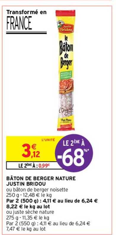 bâton de berger nature justin bridou