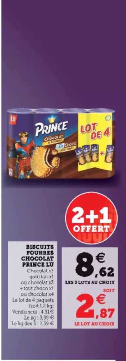 Biscuits Fourres Chocolat Prince Lu