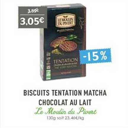 biscuits tentation matcha chocolat au lait le moulin du pivert