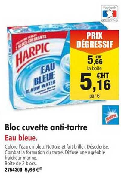 bloc cuvette anti-tartre harpic