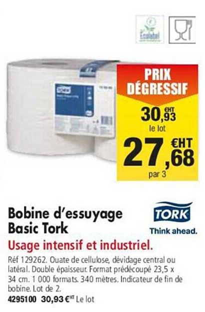 bobine d'essuyage basic tork