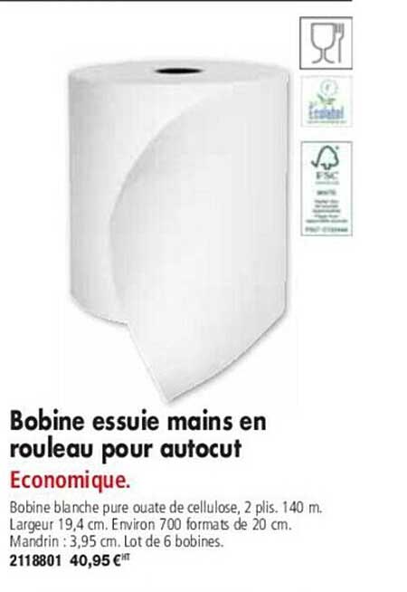bobine essuie mains en rouleau pour autocut