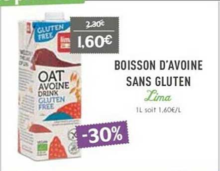 boisson d'avoine sans gluten lima