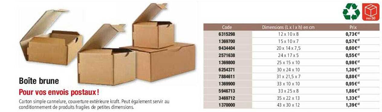 boîte brune pour vos enois postaux!