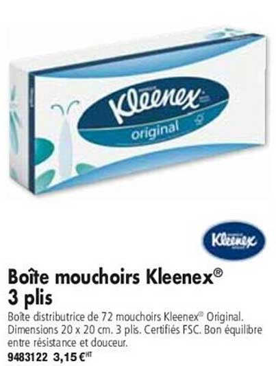 boîte mouchoirs kleenex 3 plis