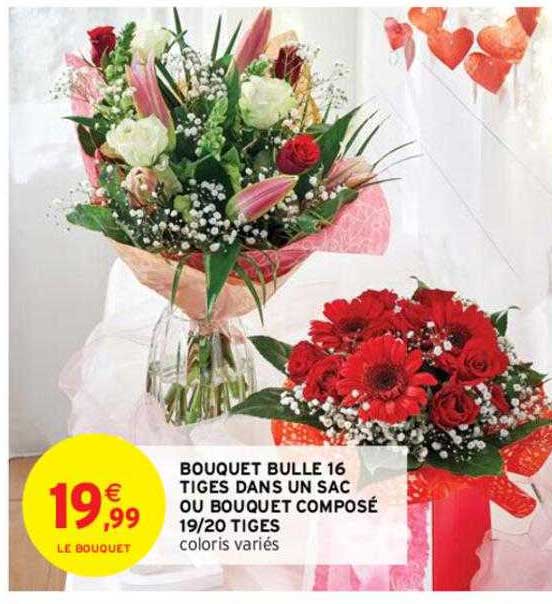 bouquet bulle 16 tiges dans un sac ou bouquet composé 19-20 tiges