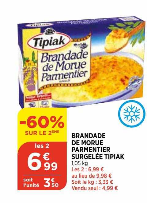 Brandade De Morue Parmentier Surgelée Tipiak
