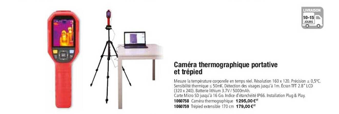 caméra thermographique portative et trépied