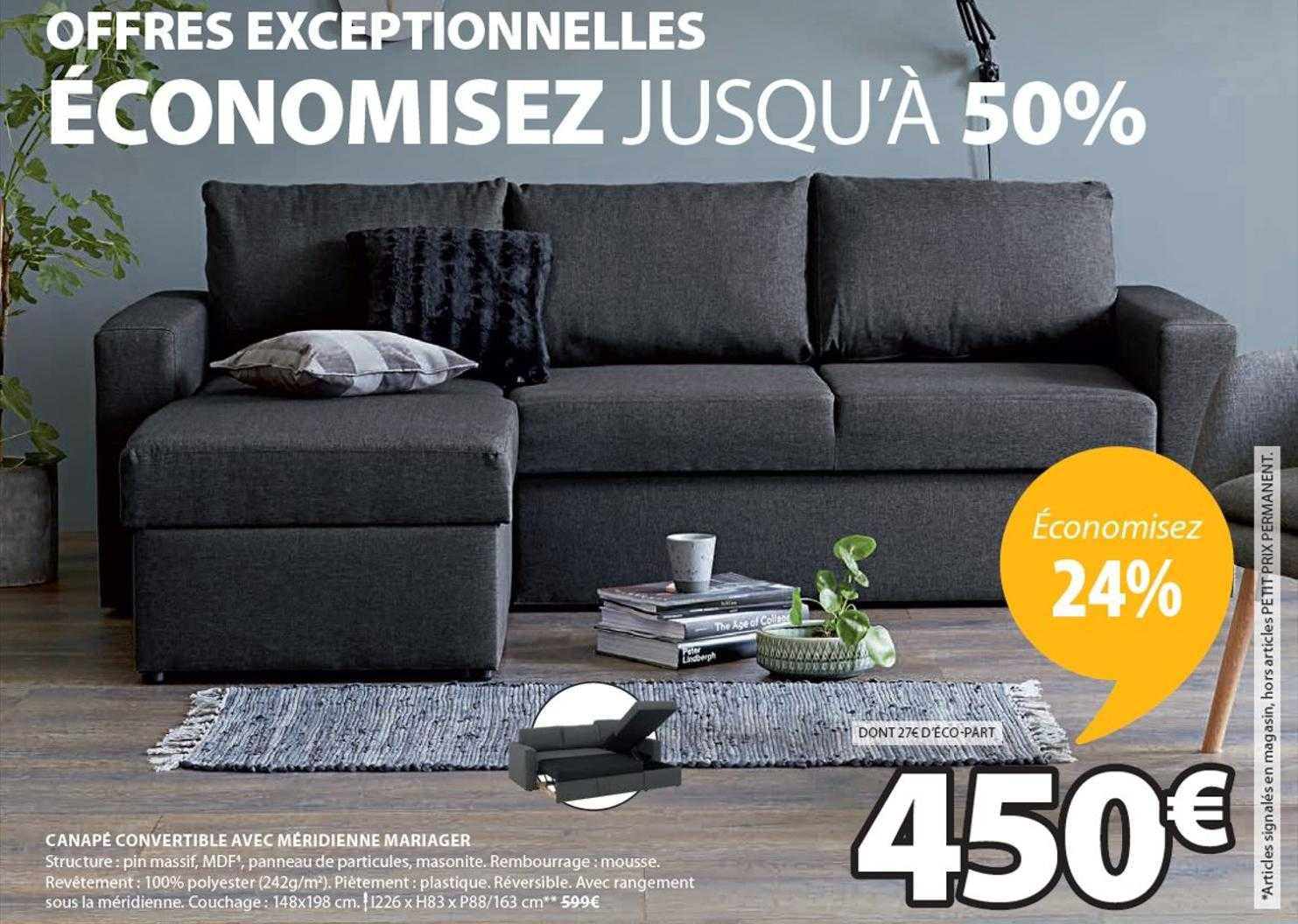 canapé convertible avec méridienne mariager