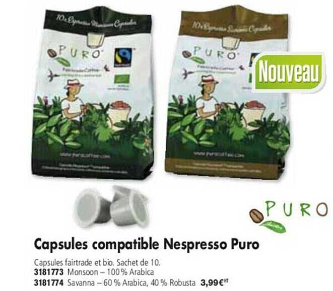 capsules compatible nespresso puro