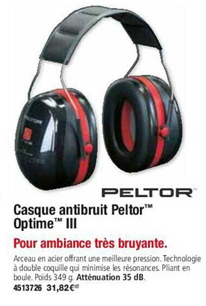 casque antibruit peltor optime iii