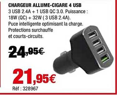 chargeur allume-cigare 4 usb