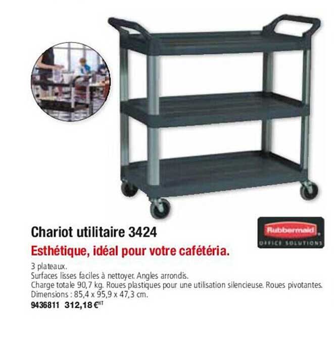 Chariot Utilitaire 3424 Rubbermaid