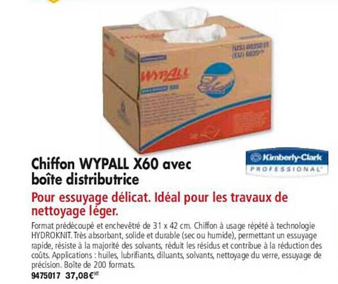 chiffon wypall x60 avec boîte distributrice