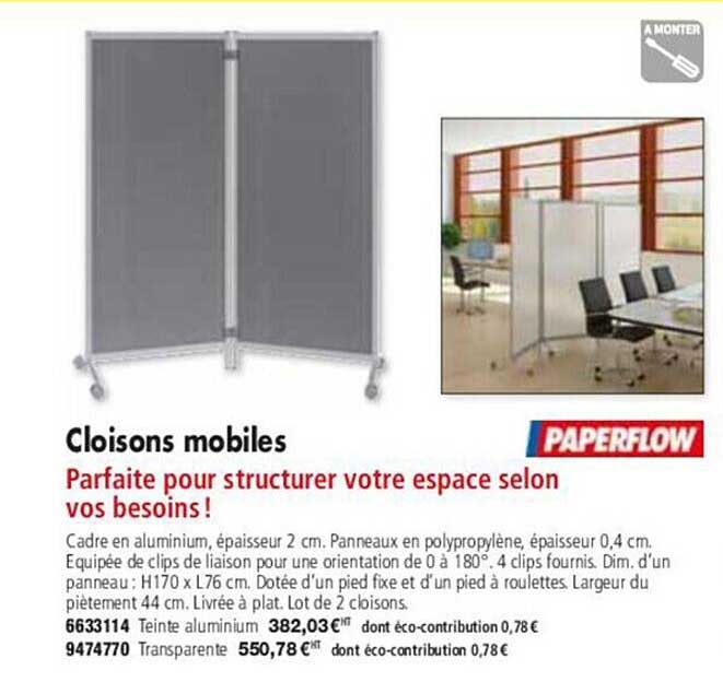 cloisons mobiles paperflow