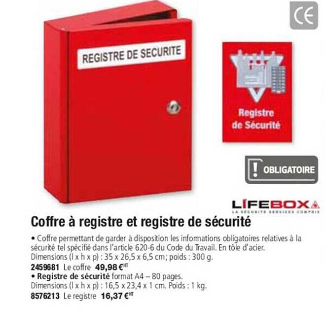 coffre à registre et registre de sécurité