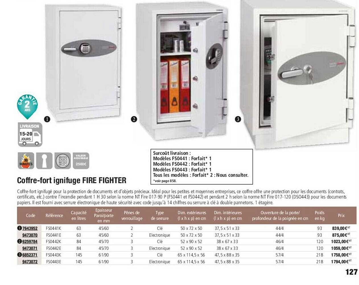coffre-fort ignifuge fire fighter
