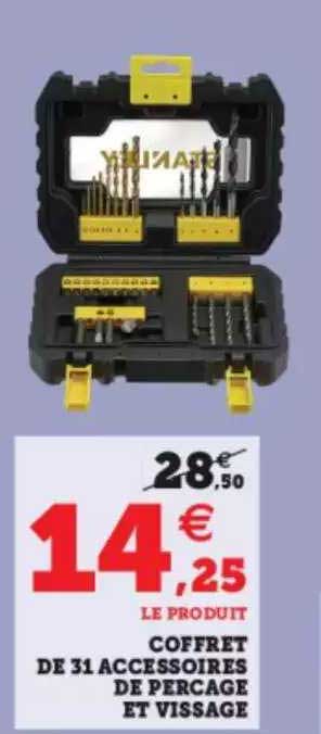 coffret de 31 accessoires de percage et vissage
