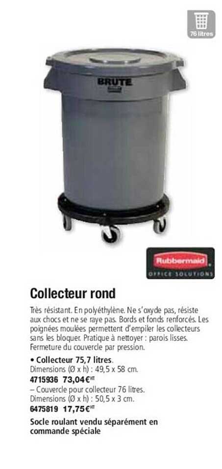 collecteur rond rubbermaid