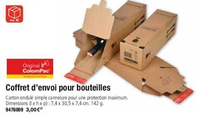 colompac coffret d'envoi pour bouteilles