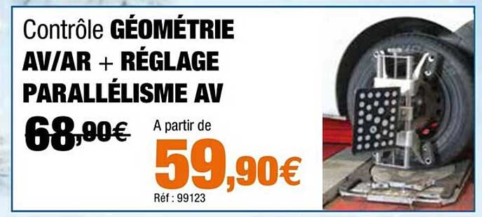 contrôle géométrie av-ar + réglage parallélisme av