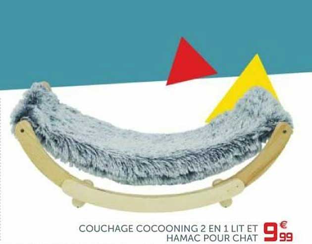 couchage cocooning 2 en 1 lit et hamac pour chat