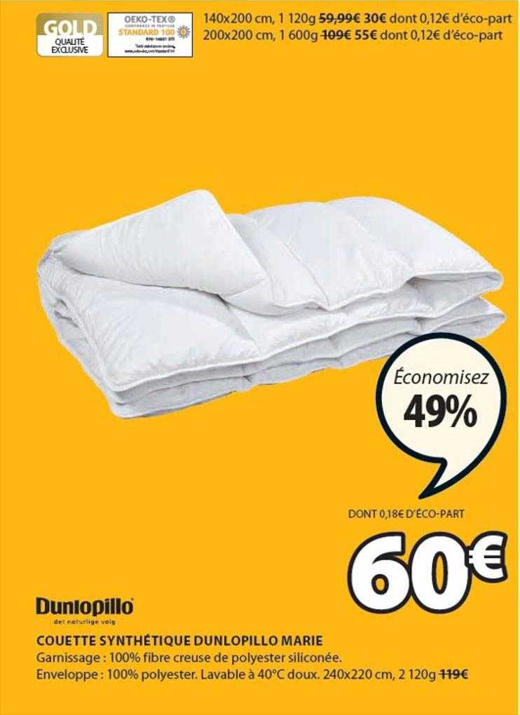 Couette Synthétique Dunlopillo Marie