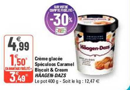 crème glacée spéculoos caramel biscuit & cream häagen-dazs