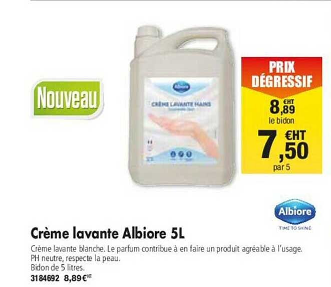 crème lavante albiore 5l