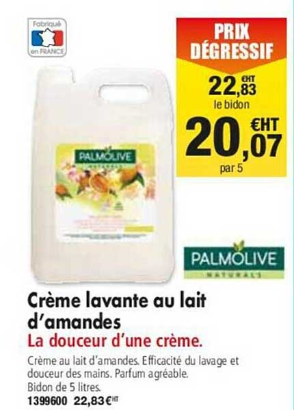 crème lavante au lait d'amandes palmolive