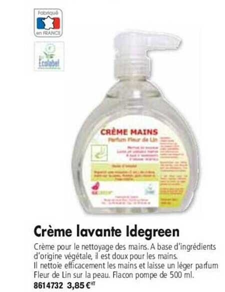 crème lavante idegreen