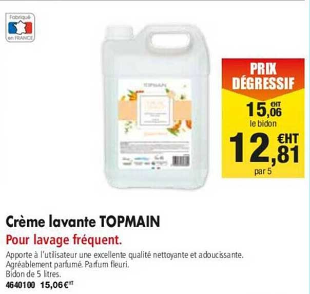 crème lavante topmain
