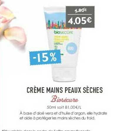 crème mains peaux sèches biosécure