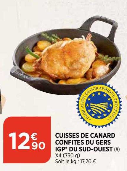 cuisses de canard confites du gers igp du sud-ouest