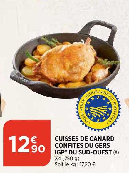 cuisses de canard confites du gers igp du sud-ouest