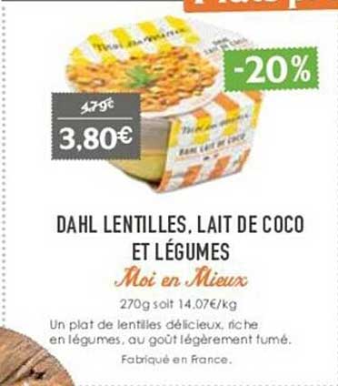 dahl lentilles. lait de coco et légumes moi en mieux