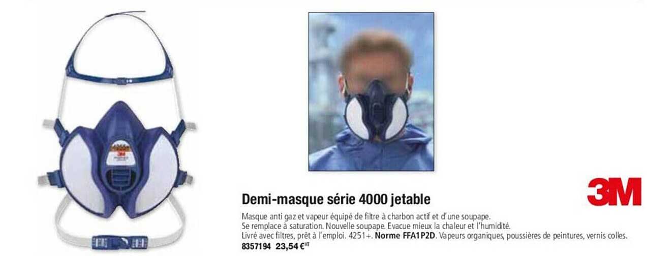 demi-masque série 4000 jetable 3m