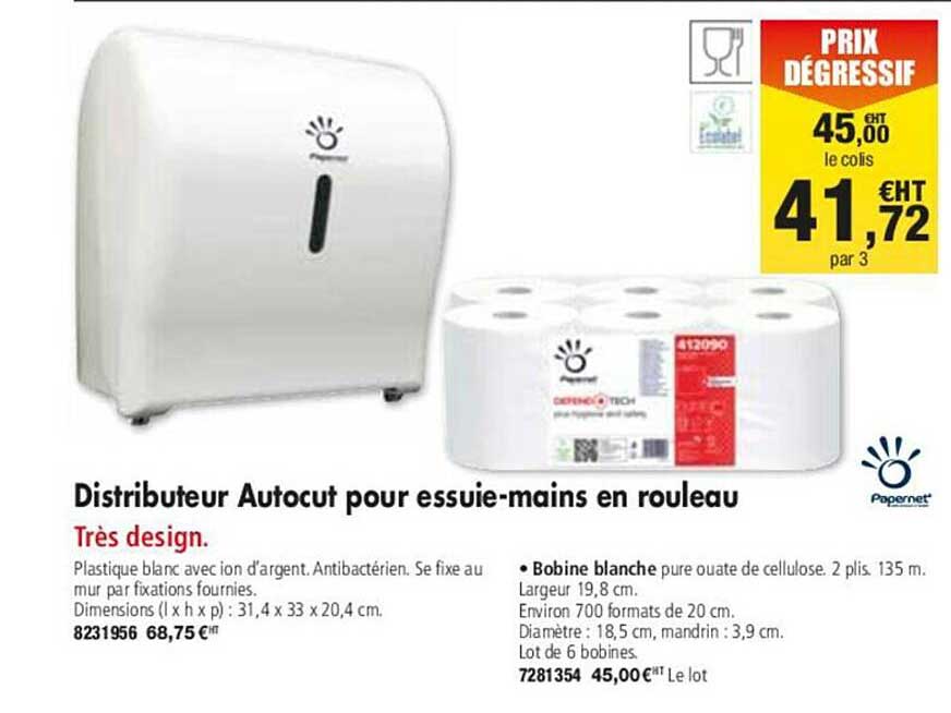 distributeur autocut pour essuie-mains en rouleau