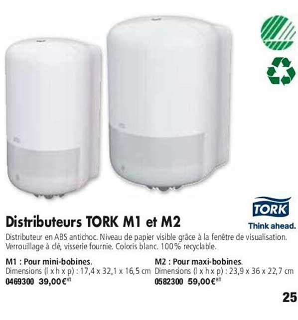 distributeurs tork m1 et m2