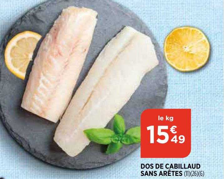 dos de cabillaud sans arêtes