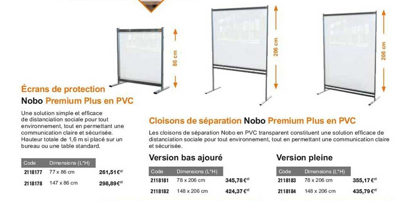 écrans de protection nobo premium plus en pvc