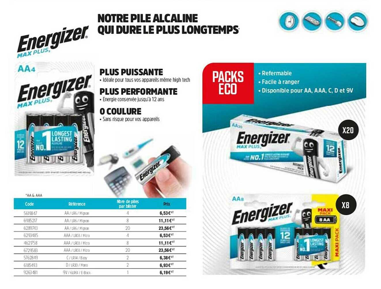 energizer max plus pile alcaline